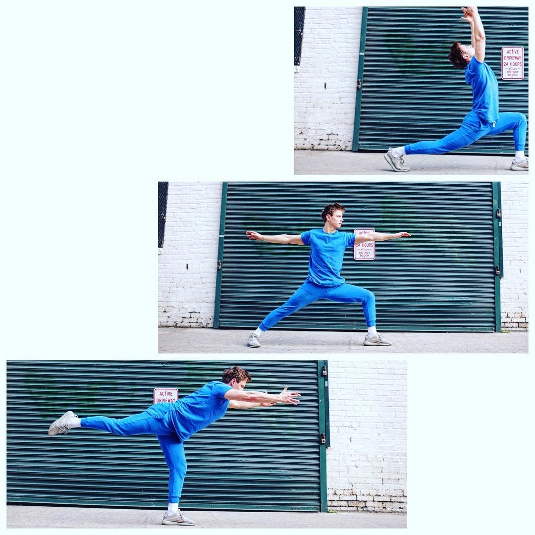 Sequence of Kiefer Wiedmaier demonstrating balance and mobility positions